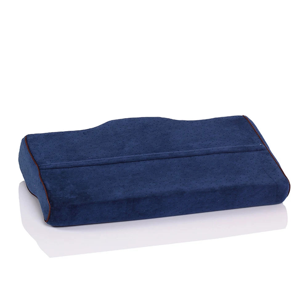 taie d'oreiller microfibre bleu foncé coussin ergonomique jacquard respectueux environnement