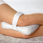 coussin genou blanc uni confort bande velcro literie dormir soulagement sommeil lateral support jambes