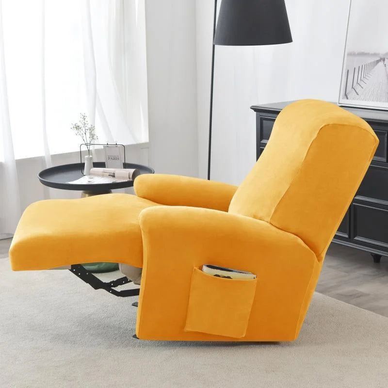 housse canapé fauteuil relax velours doux gris jaune rose bleu moderne extensible