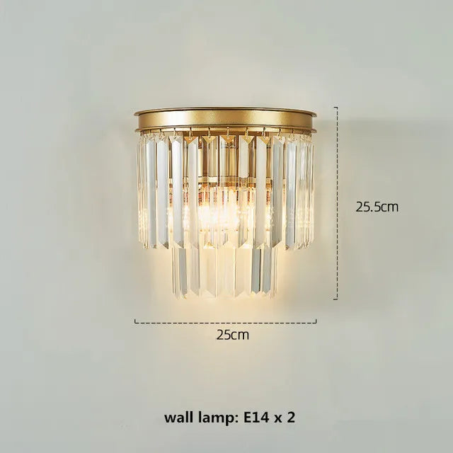 suspension lumineuse moderne cristaux noir doré led élégante tringle chambre salon