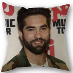 taie d'oreiller carrée 45x45cm moderne motif Kendji Girac imprimé uni côté opaque polyester
