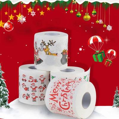 Papier toilette de Noël imprimé vert menthe