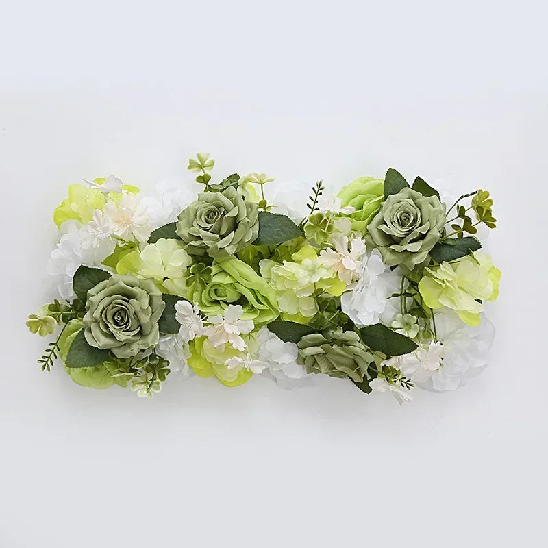 décoration murale couronne fleurs artificielles classique intérieur anniversaire mariage vert rose blanc