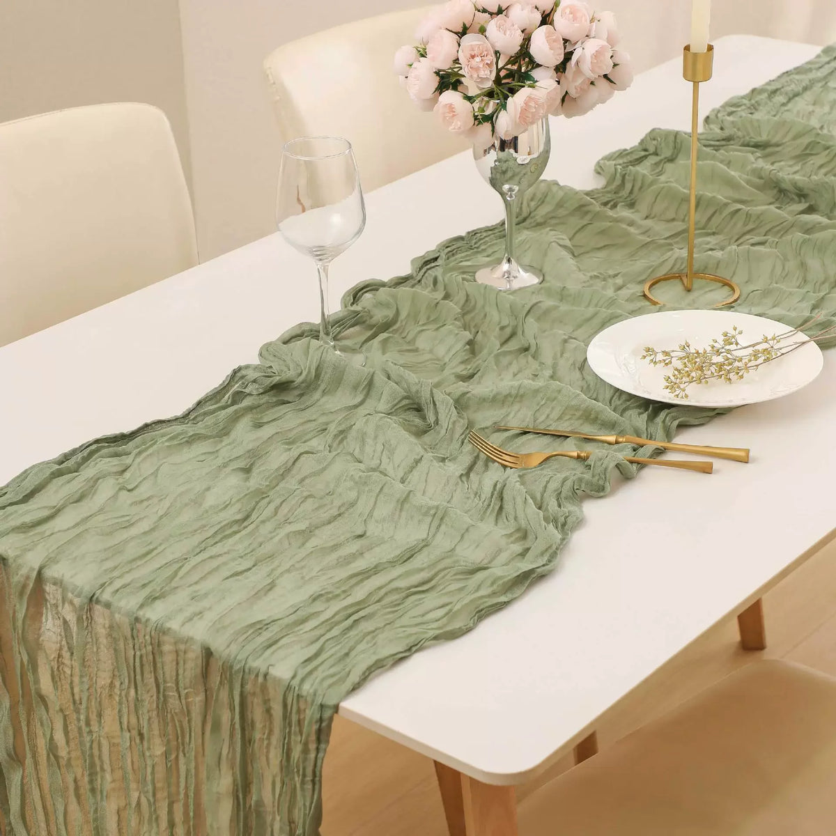 serviette table beige clair rayures fines moderne décoration table banquet