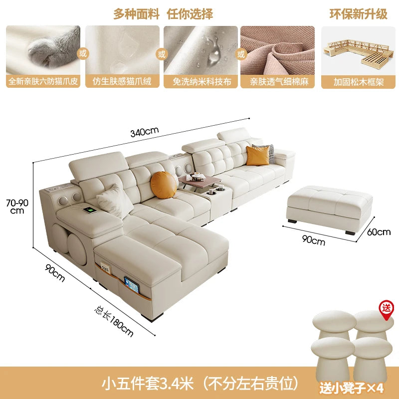 canapé d'angle blanc moderne coussins décoratifs adhésif salon bois minimaliste