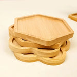 plateau bois clair rayures horizontales résistant chaleur minimaliste naturel sans fixation