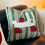 housse coussin brodée porc chien animaux motifs doux lit polyester coton respectueux environnement christmas
