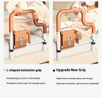 support lit canapé poignées compartiment téléphone orange moderne ergonomique tubes télescopiques anneaux fixations tissu