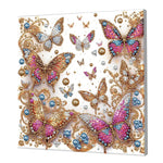 tableau décoratif fleurs coquillages art floral brillant rose violet bleu vert blanc moderne adultes