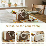 porte serviettes bois moderne tournesol marron clair décoration salle manger contemporain