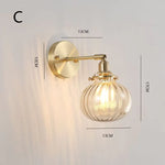 applique murale industrielle vintage or transparent led verre abat jour éclairage chambre couloir nordique