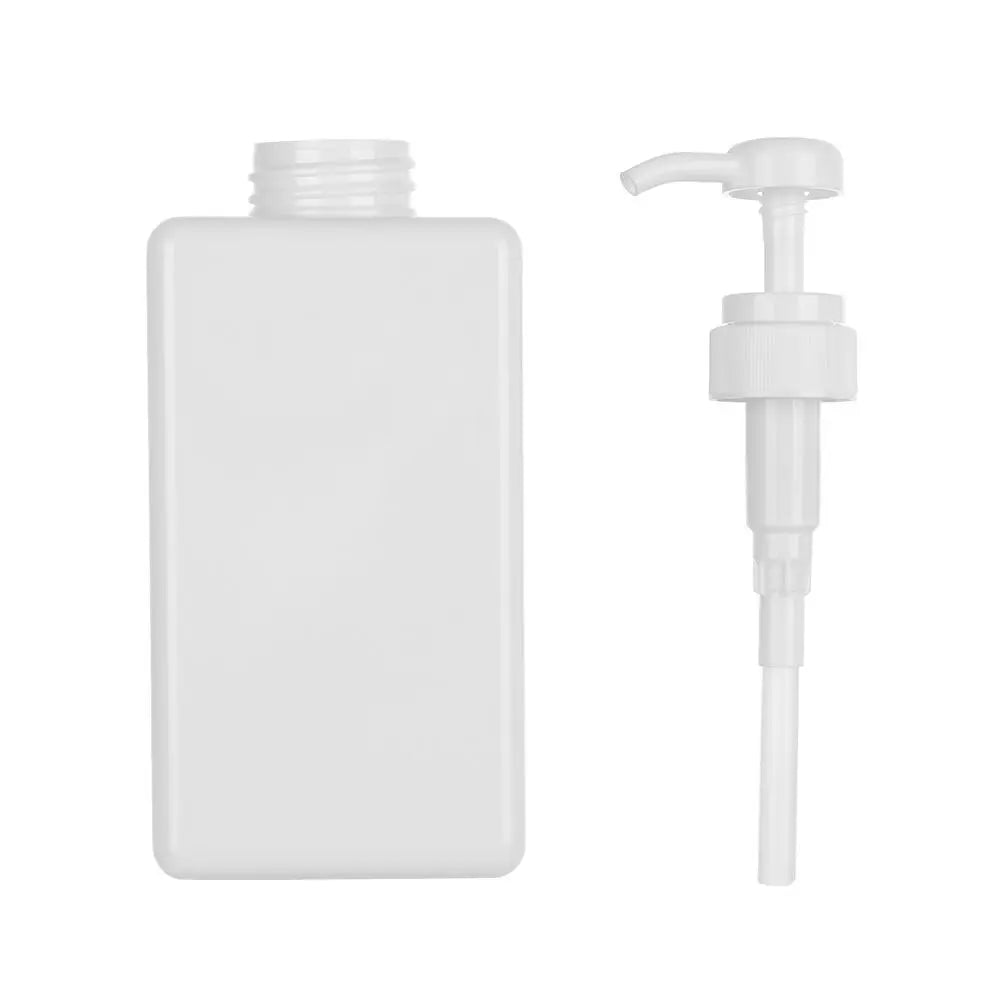 flacon pompe distributeur savon liquide mains transparent rectangulaire moderne minimaliste salle bain