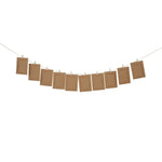 cadres photo carton corde linge pinces linge bois marron clair blanc noir rustic