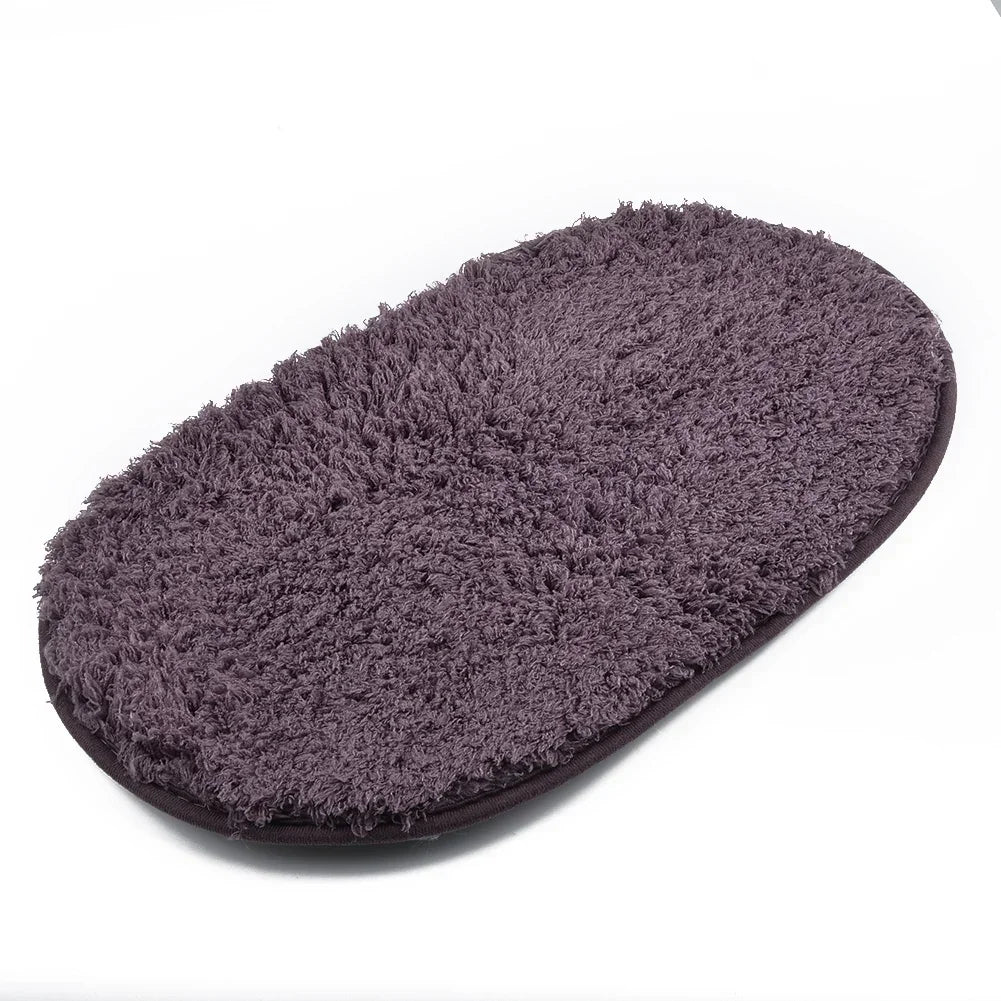 tapis bain doux absorbant mousse mémoire forme ovale couleur variée moderne
