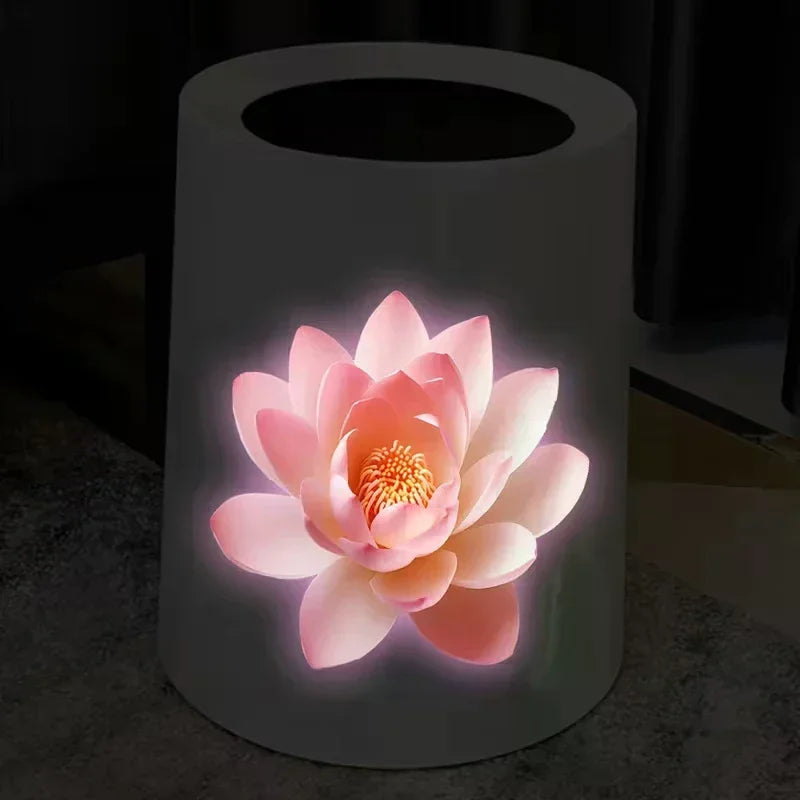 décoration murale sticker fleur lotus rose clair moderne adhésif auto collant blanc chambre toilette
