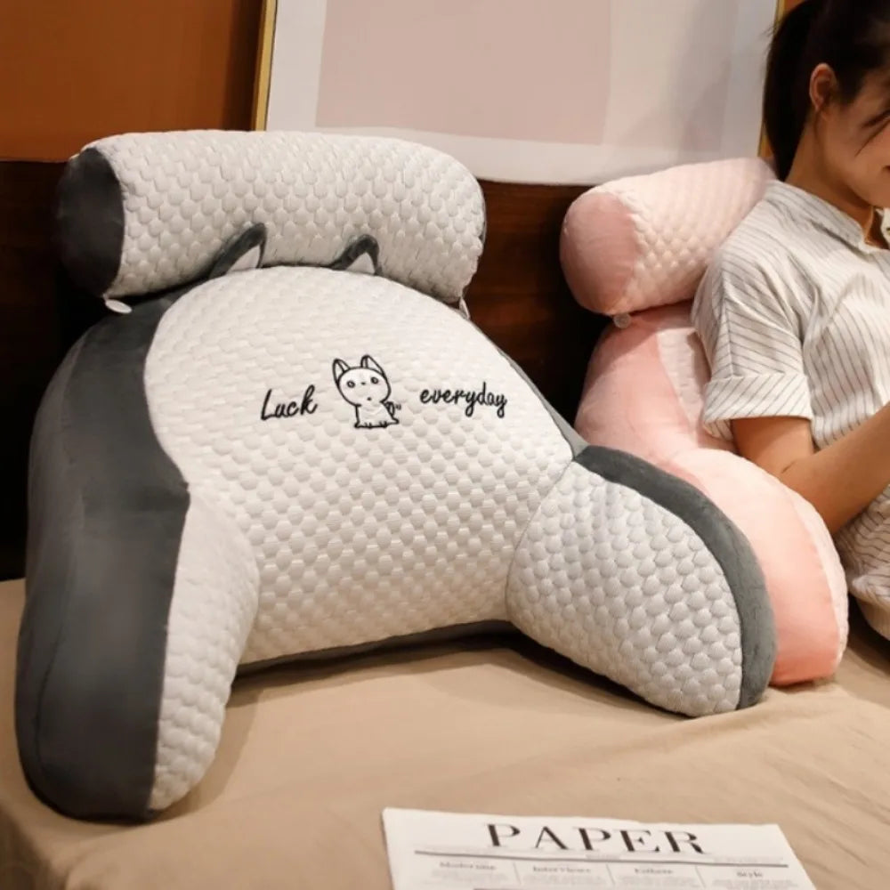 oreiller lecture forme gris blanc moderne amovible lavable massage mousse pe polyester coton pointillé