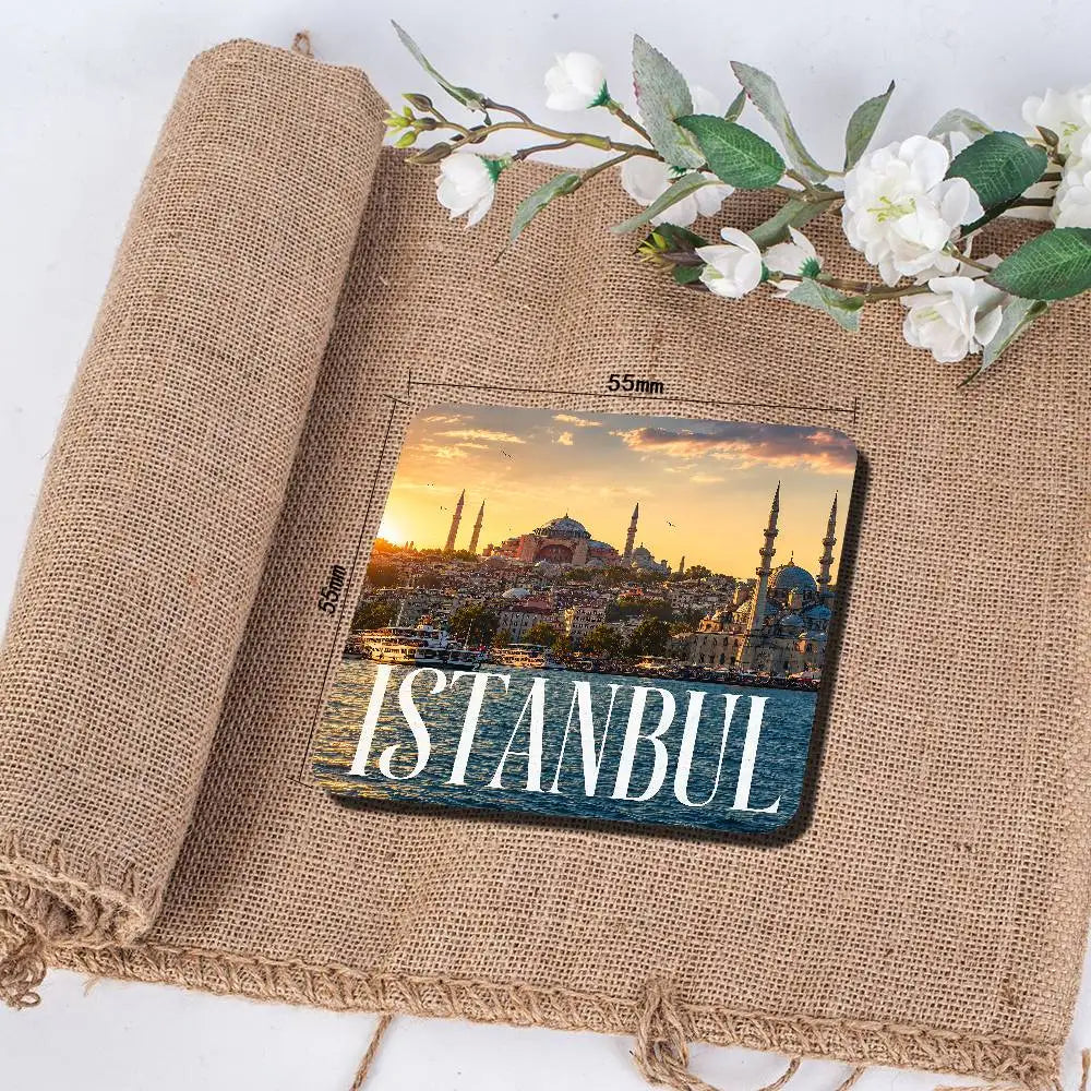 aimants réfrigérateur paysage urbain istanbul multicolore moderne décoration murale