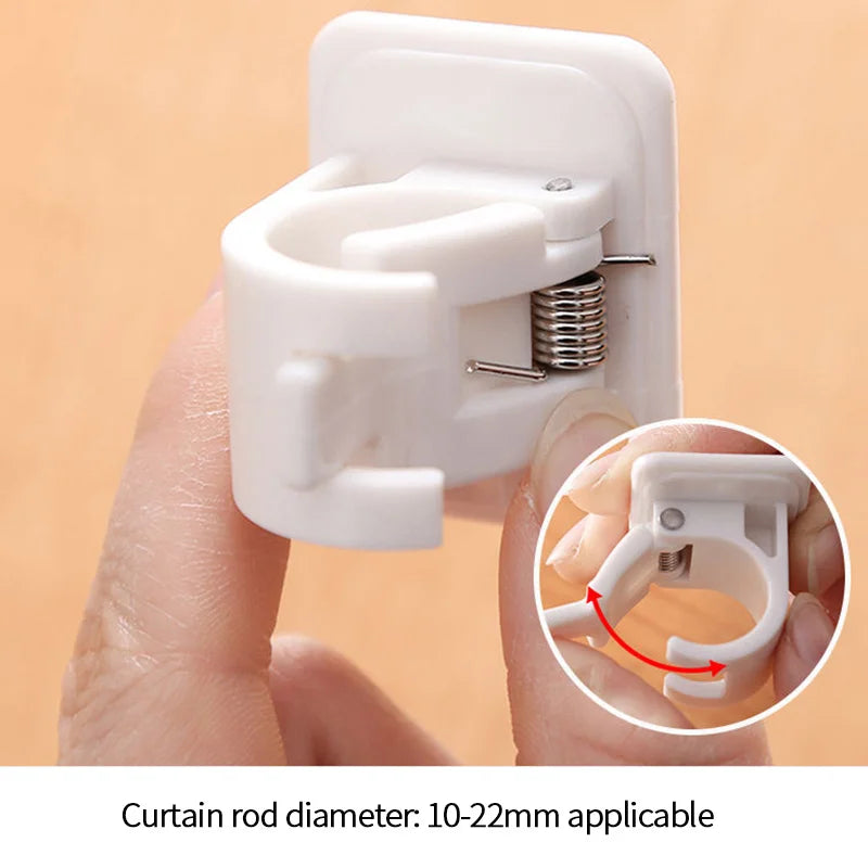 clip tringle rideau réglable blanc moderne auto adhésif support mural sans clous tige rideau