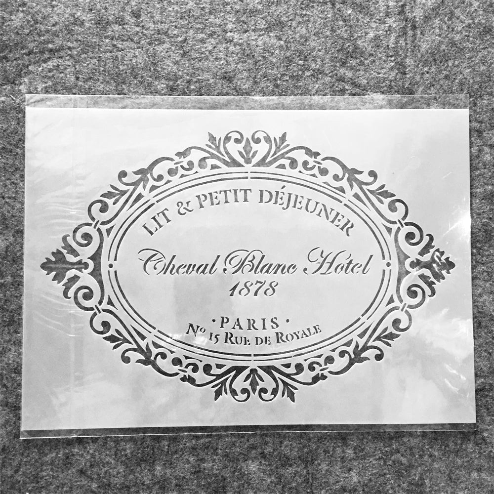 plaque publicitaire vintage ornements floraux blanc transparente adhésive scrapbooking embossing décoration textes imprimés