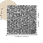 carreaux hexagonaux métal brossé adhésifs modernes gris bronze cuivre doré salle bain chambre