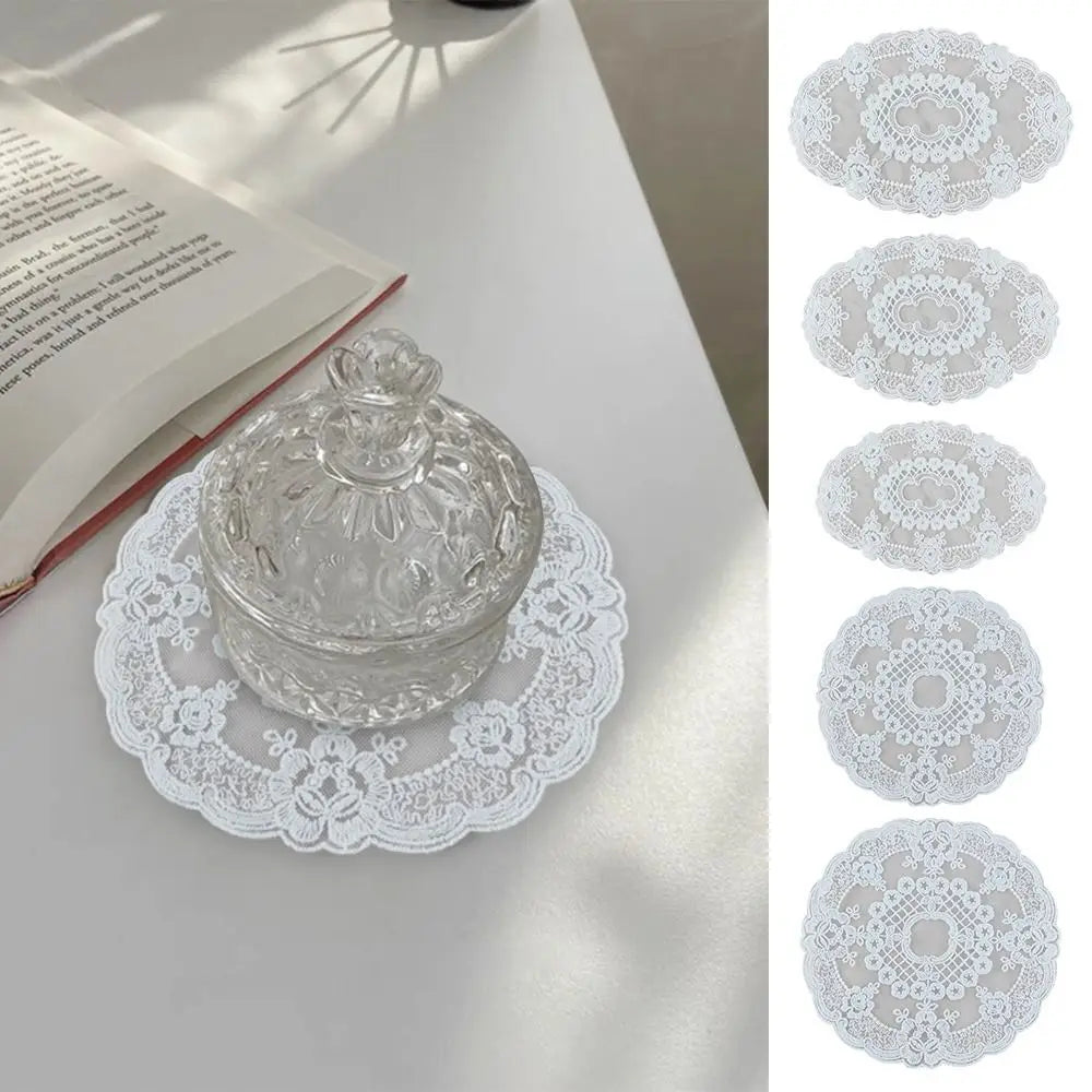 serviettes table classiques dentelle blanche maison festives round 18cm 27cm ovale 17x28cm 19x30cm 29x45cm