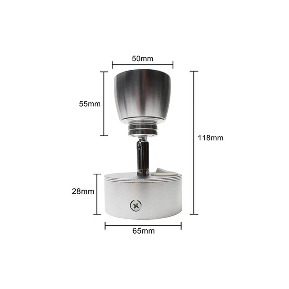 Spot mural moderne LED 12V blanc noir interrupteur rotatif 3000K 4000K 6000K