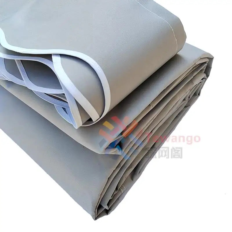 toile d'ombrage gris moderne texture légèrement rugueuse imperméable poignées toilé poly non enduit