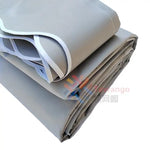 toile d'ombrage gris moderne texture légèrement rugueuse imperméable poignées toilé poly non enduit