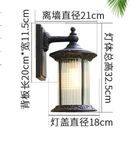 lampe murale extérieure bronze foncé texture florale classique plaque murale ampoule filament visible ip65