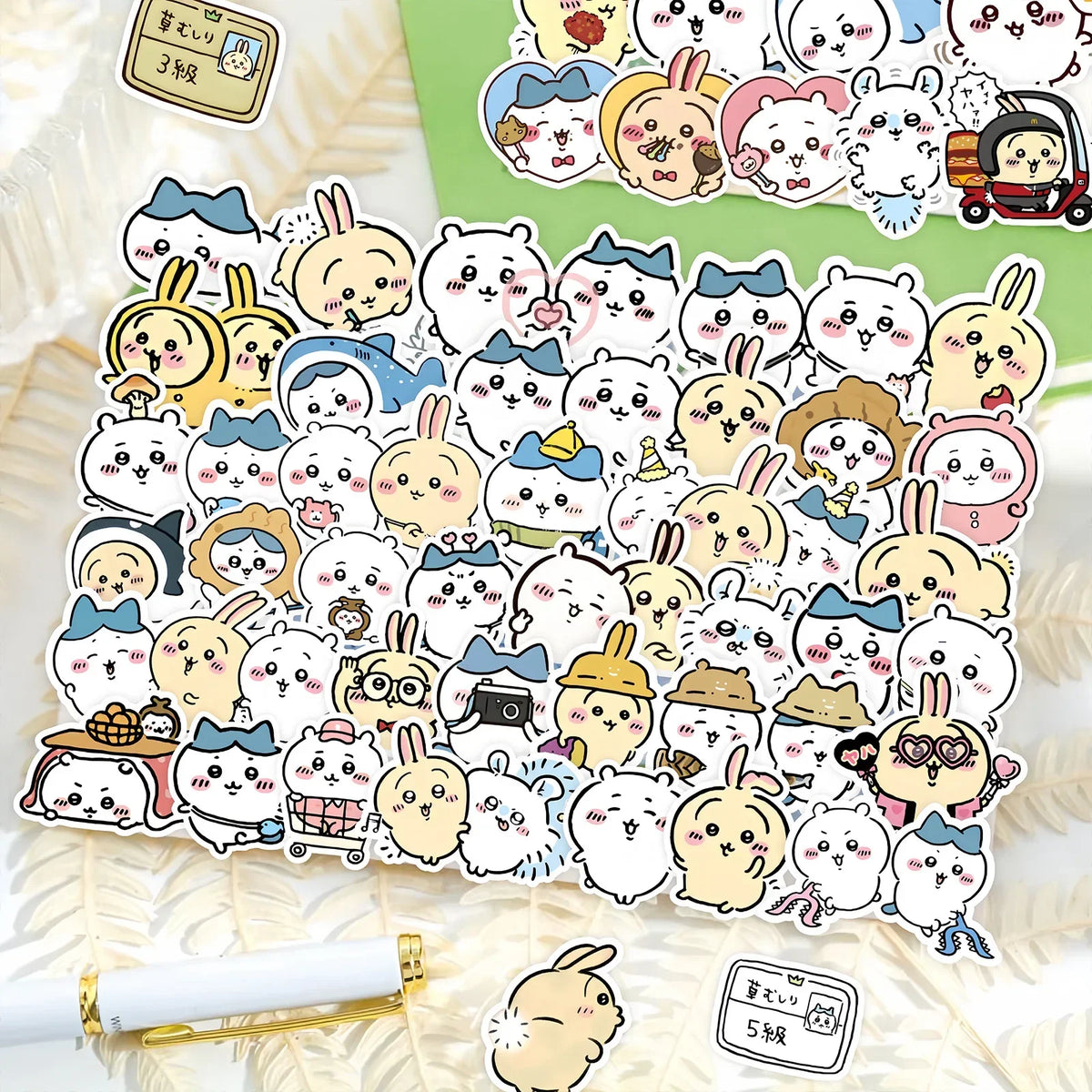 stickers kawaii lapins mignons originaux personnages animaux expressions variées adhésifs opaques enfants jouets