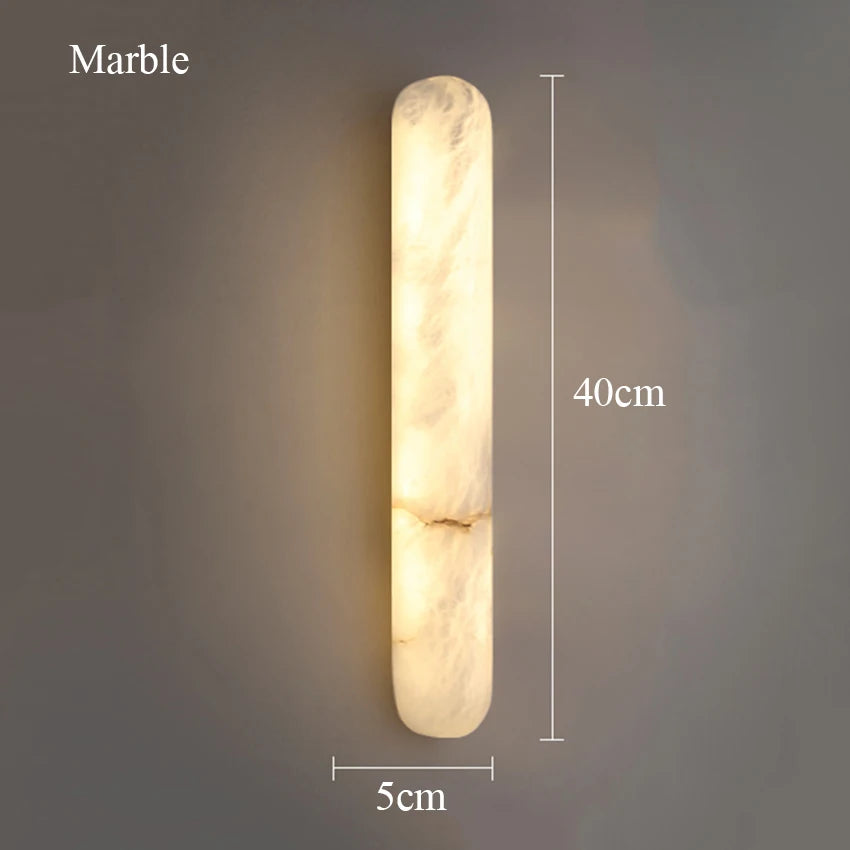 lampe murale moderne marbre blanc beige ovale 20cm led 90260v
