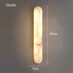 lampe murale moderne marbre blanc beige ovale 20cm led 90260v