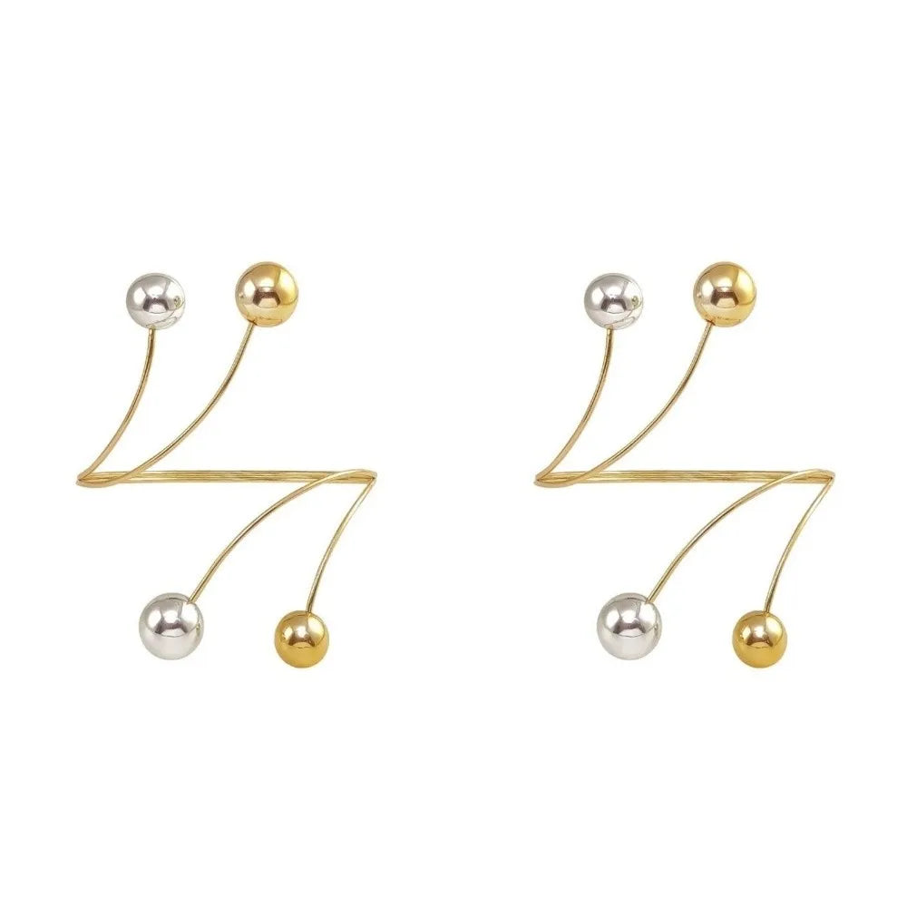 boucles rideau adhésives modernes or argent sphères métalliques pack deux