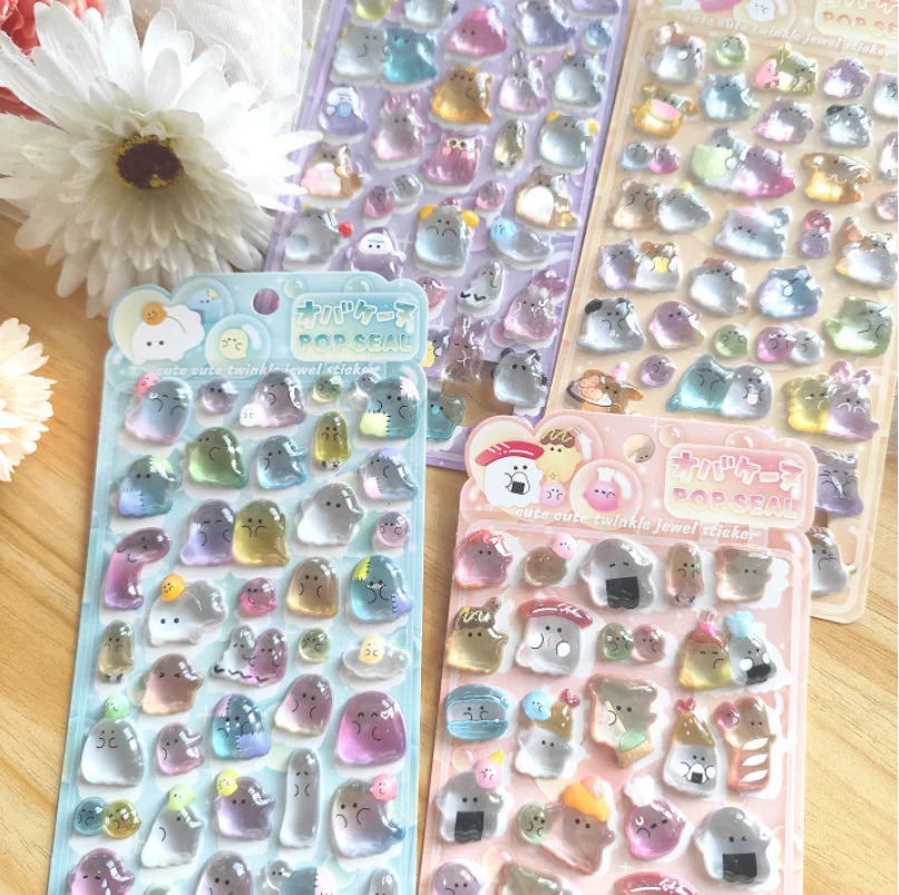 sticker kawaii animaux mignons multicolores adhésifs décoration journaux téléphone loisirs créatifs