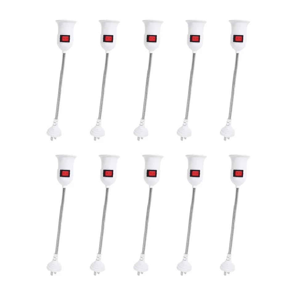 support lampe E27 flexible blanc moderne interrupteur prise us eu adaptable ledéconomieénergie