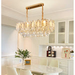 lustre doré cristal pendeloques classique moderne encastrée led 2000lm