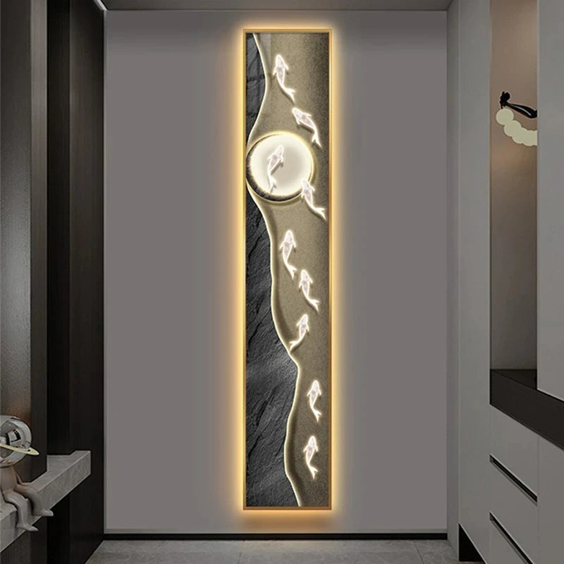 Lampe murale LED allumée ambiance chaleureuse