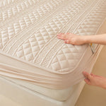 protège matelas imperméable matelassé anti acariens antibactérien gris élastiques lit double