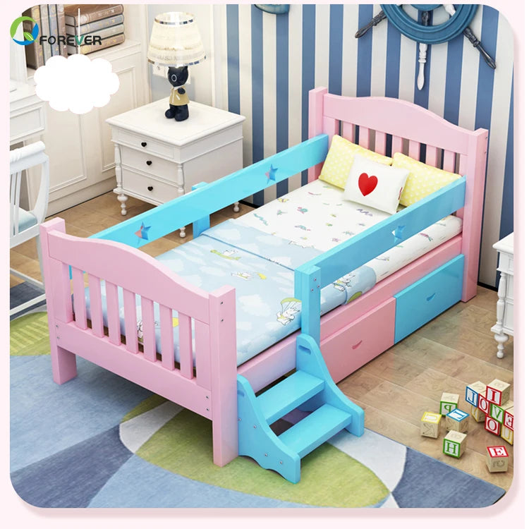 lit enfant bois rose bleu blanc naturel classique sans motif tapis jouets commode