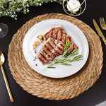 assiettes lin tissées main naturel rustique 30cm diamètre set six