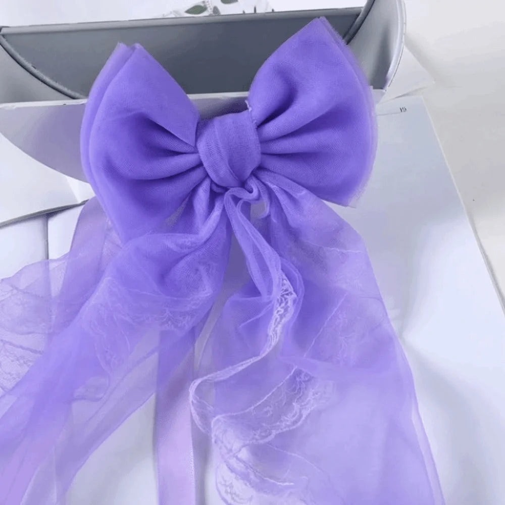 attaches rideau tulle dentelle bow décoratif romantique shabby chic blanc rose vif rouge vert