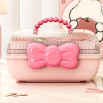 boîte rangement bijoux moderne portable poignée noeud papillon clips cheveux bagues bracelets enfants chambre