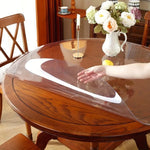 protège table transparent pvc épais imperméable adhésif moderne réutilisable 110cm 120cm 150cm