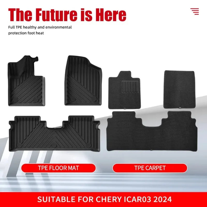 tapis sol voiture noir rayures diagonales moderne fixations caoutchouc facile nettoyer imperméable tpe