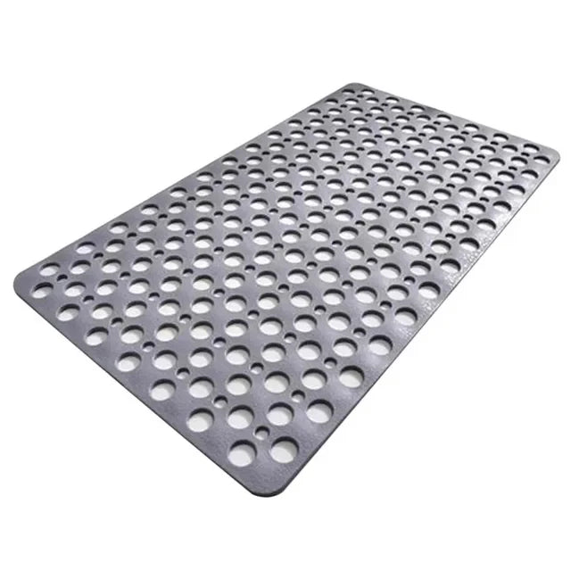 tapis bain antidérapant gris moderne perforations adhésif salle bain respectueux environnement lavable machine