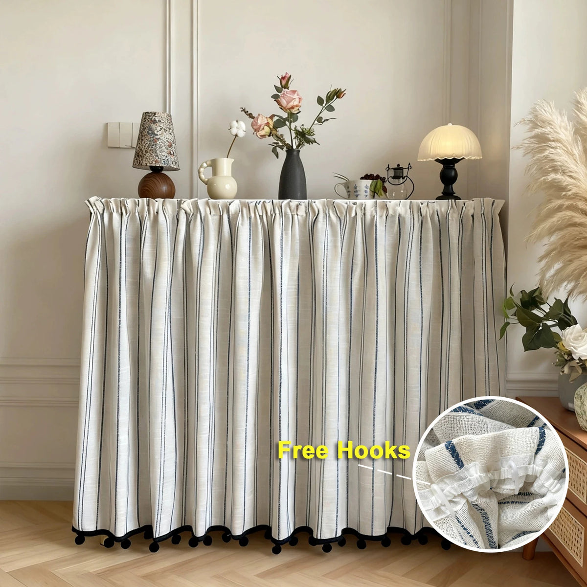 rideau polyester rayé horizontal classique opacité fenêtre maison