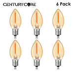 ampoule led conique filament orange moderne 360° e14 e12 vintage blanc chaud 25000h