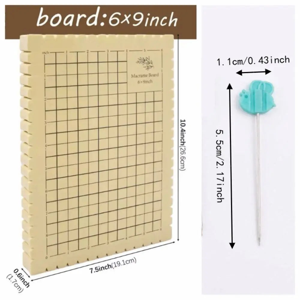 kit bricolage macramé planche mousse fils colorés épingles fleurs loisirs créatifs nœuds
