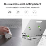 planche découpe acier inoxydable titane double face portable qualité alimentaire moderne poignée