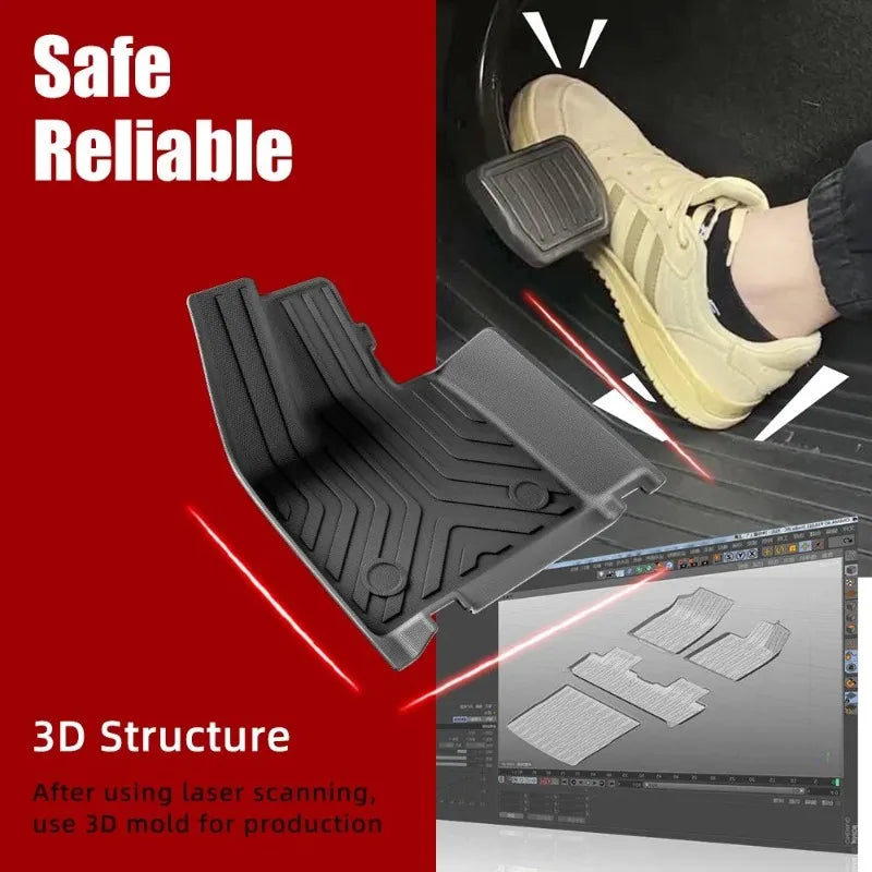 tapis sol voiture noir rayures diagonales moderne waterproof eyelets fixations